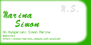 marina simon business card